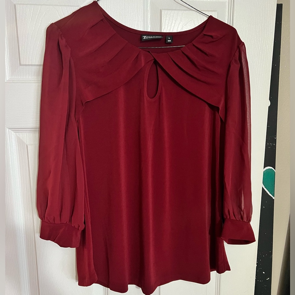 Burgundy 7th Ave blouse